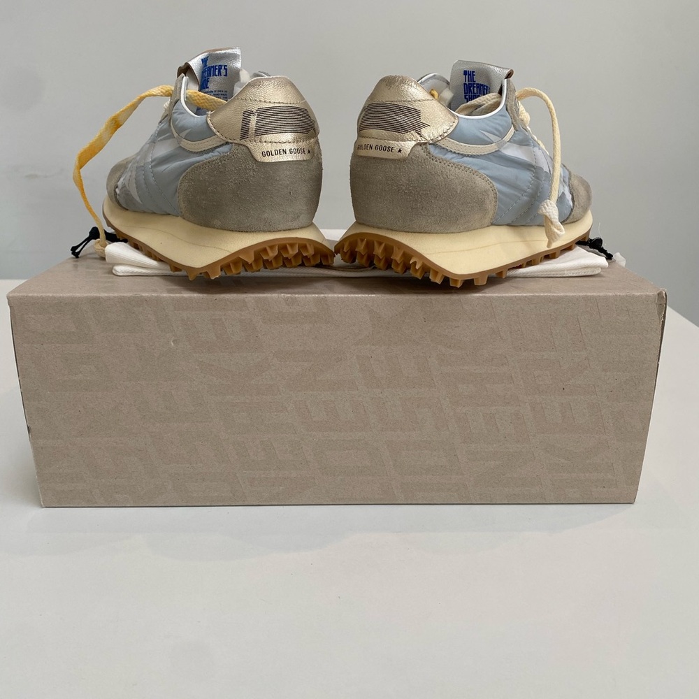 Golden Goose Marathon Sneaker in Light Blue/Gray Suede/Silver sz 37 New in Box - Picture 6 of 12
